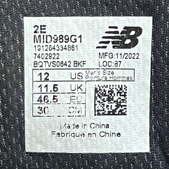 New Balance 989 Revlite Industrial Work Boot Shoe MID989G1 Black Size 12 2E Wide - Picture 11 of 12